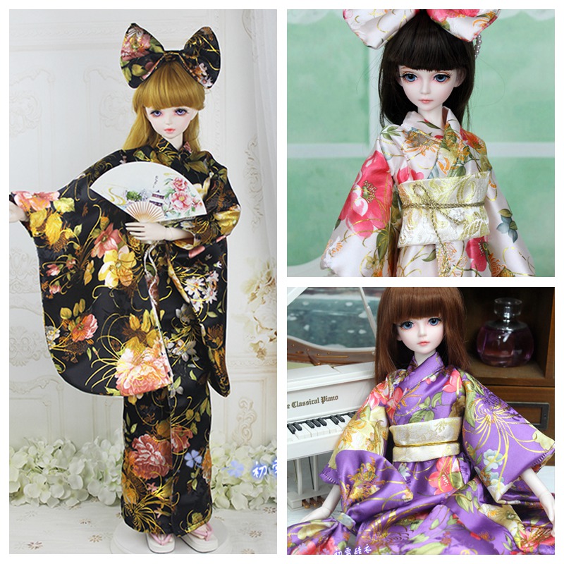 Japanese Lifestyle Clothing - 1/6 1/4 1/3 อุปกรณ์เสริม BJD เสื้อผ้าตุ๊กตาญี่ปุ่นชุดกิโมโน