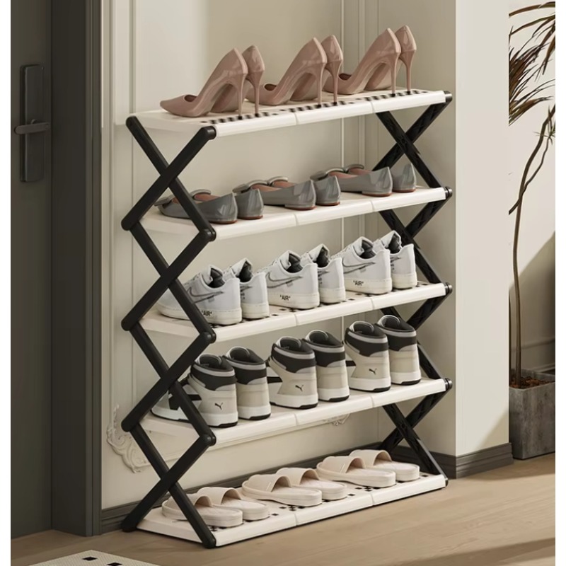 Muji Home Storage - ชั้นวางรองเท้าแบบพับได้ MUJIE ของญี่ปุ่น ทนทาน ชั้นวางรองเท้าหลายชั้น ดีไซน์กะทัดรัดสำหรับใช้ในบ้าน