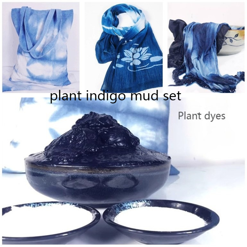 Indigo Dye Kit - ชุดย้อมสีครามแบบมัดย้อม/สีย้อมจากพืชแบบไม่ต้องต้ม ทำมือ สำหรับย้อมเสื้อผ้า หมวก กระเป๋าถือ ผ้าคลุมไหล่
