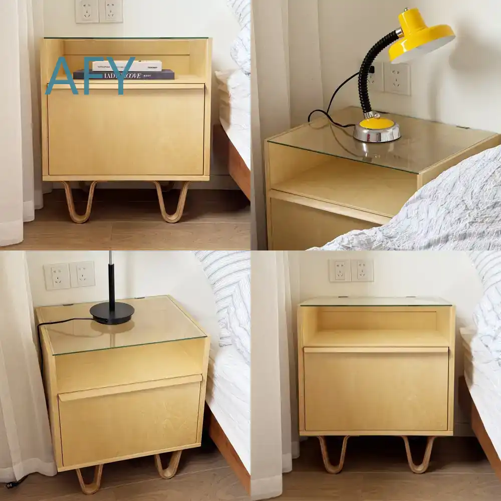 โต๊ะข้างเตียงไม้เนื้อแข็งสไตล์ - Muji Home Storage บทวิจารณ์และราคา
