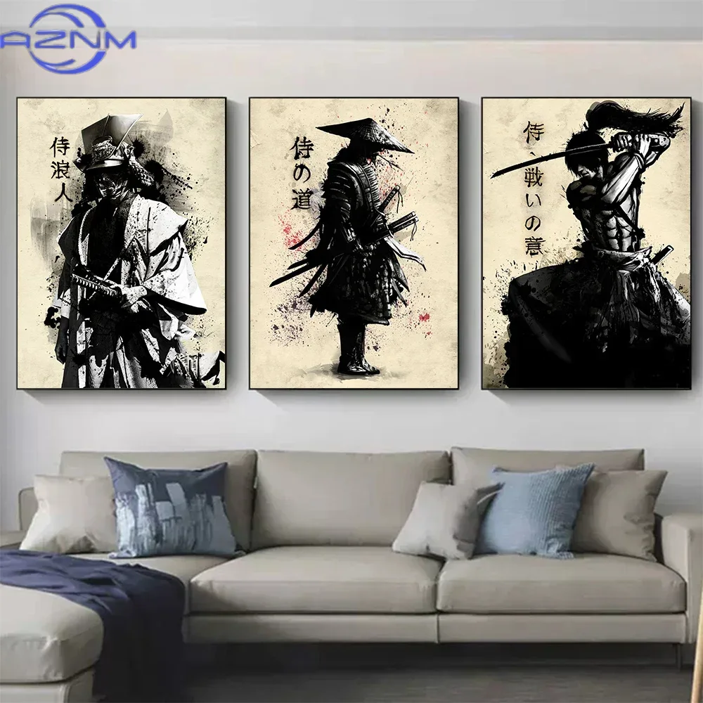 AZNM ภาพวาดบนผืนผ้าใบศิลปะซามู - Japanese Lifestyle Home บทวิจารณ์และราคา